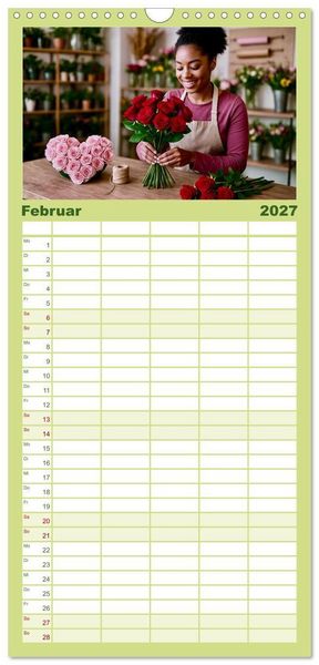 Produktbild: Familienplaner 2027 - Floristen und ihr Handwerk mit 5 Spalten (Wandkalender, 21 x 45 cm) CALVENDO