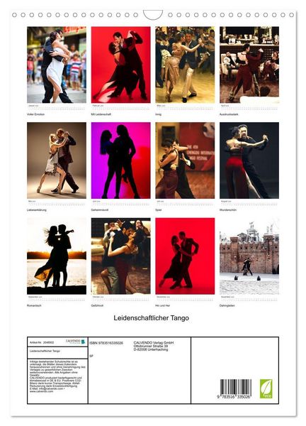 Produktbild: Leidenschaftlicher Tango (Wandkalender 2026 DIN A3 hoch), CALVENDO Monatskalender