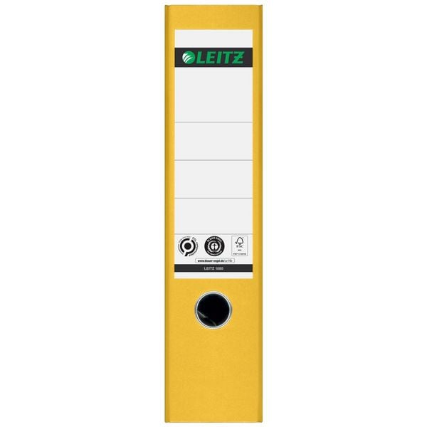 Produktbild: Leitz Ordner 1080 DIN A4 R&uuml;ckenbreite: 80mm Gelb Wolkenmarmor 2 B&uuml;gel 10805015