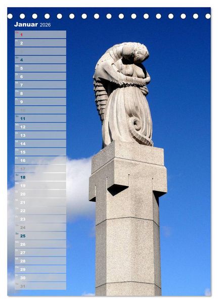 Produktbild: Skulpturen im Vigeland-Park Oslo (Tischkalender 2026 DIN A5 hoch), CALVENDO Monatskalender