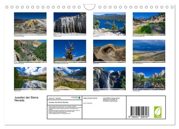 Produktbild: Juwelen der Sierra Nevada (Wandkalender 2026 DIN A4 quer), CALVENDO Monatskalender