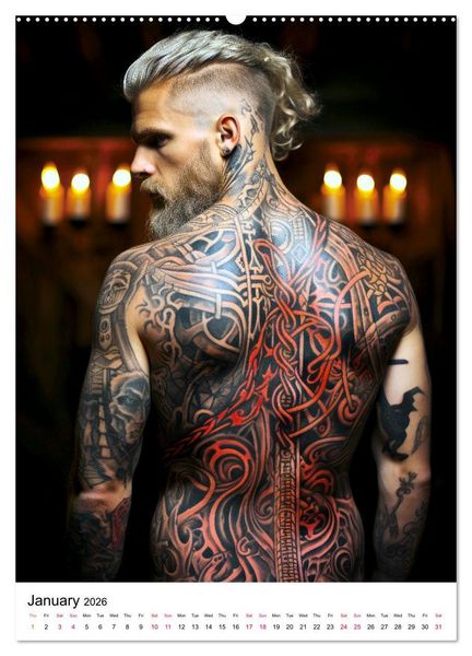 Produktbild: Tattoo Tales (High Quality Premium Wall Calendar 2026 DIN A2 portrait),CALVENDO 12 Month Wall Calendar