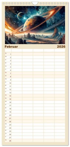 Produktbild: Familienplaner 2026 - Der Zauber fremder Welten mit 5 Spalten (Wandkalender, 21 x 45 cm) CALVENDO