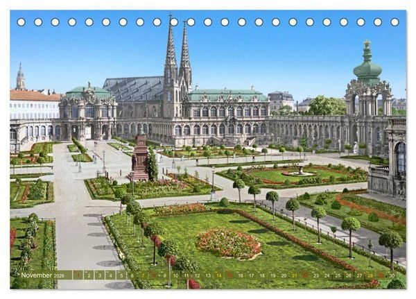 Produktbild: Historisches Dresden um 1900 neu restauriert und detailkoloriert (Tischkalender 2026 DIN A5 quer), CALVENDO Monatskalender