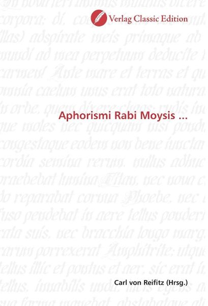Produktbild: Aphorismi Rabi Moysis ...