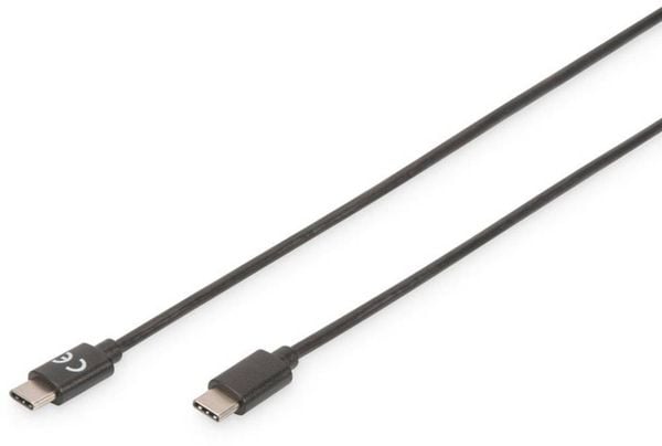 Produktbild: Digitus USB-Kabel USB 2.0 USB-C&reg; Stecker, USB-C&reg; Stecker 3.00 m Schwarz Flexibel, Folienschirm, Geflechtschirm, Geschirmt, doppelt geschirmt, mit