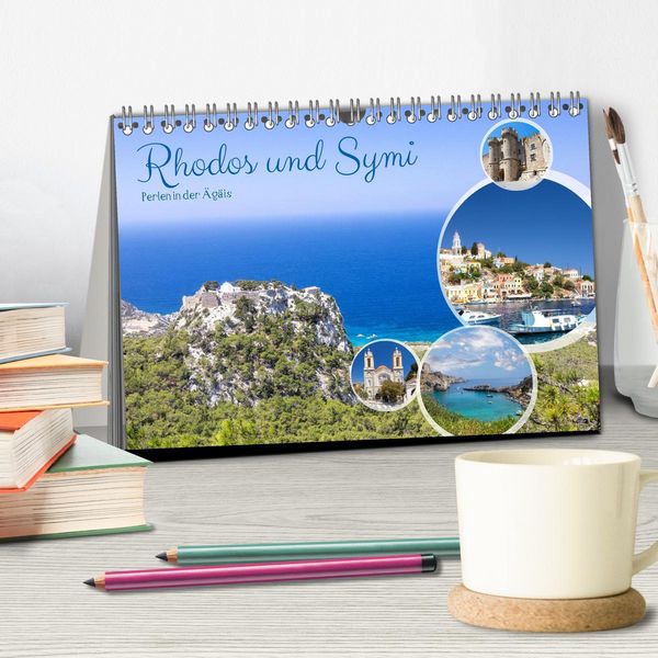 Produktbild: Rhodos und Symi, Perlen in der &Auml;gis (Tischkalender 2026 DIN A5 quer), CALVENDO Monatskalender