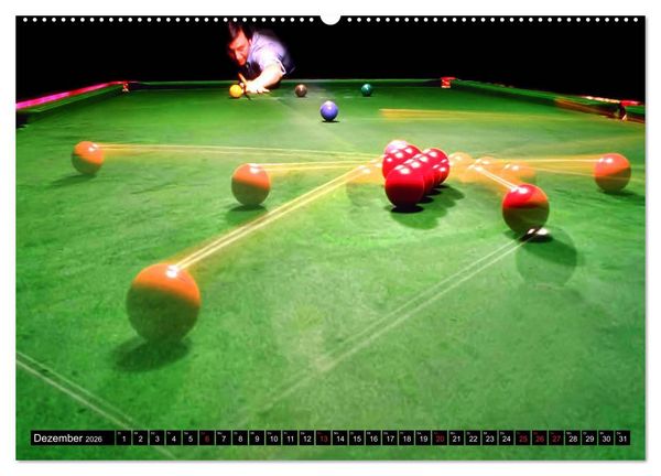 Produktbild: Billard. Konzentration - Sport - Spannung (Wandkalender 2026 DIN A2 quer), CALVENDO Monatskalender