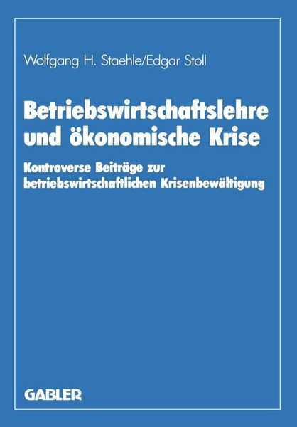 Produktbild: Betriebswirtschaftslehre und &ouml;konomische Krise