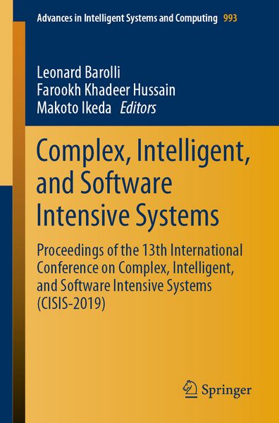 Produktbild: Complex, Intelligent, and Software Intensive Systems