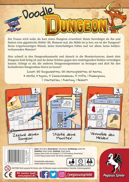 Produktbild: Pegasus 51846G - Doodle Dungeon, Party und Quizspiel,