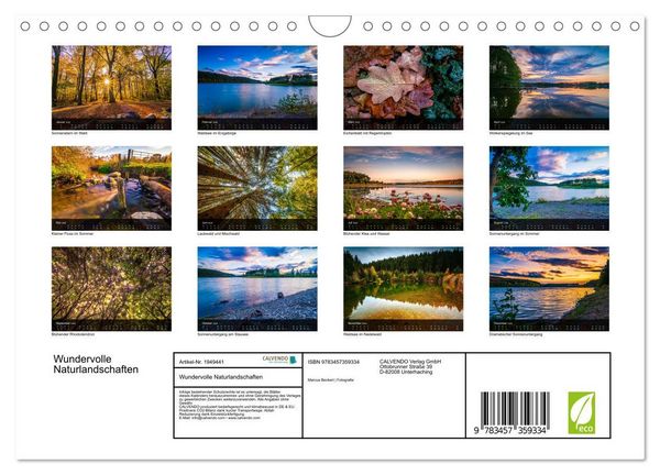 Produktbild: Wundervolle Naturlandschaften (Wandkalender 2026 DIN A4 quer), CALVENDO Monatskalender