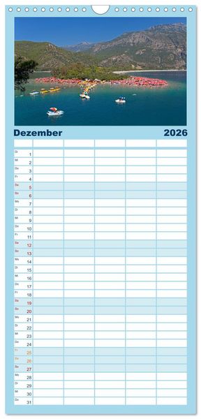 Produktbild: Familienplaner 2026 - Sommer an der T&uuml;rkischen &Auml;g&auml;is mit 5 Spalten (Wandkalender, 21 x 45 cm) CALVENDO