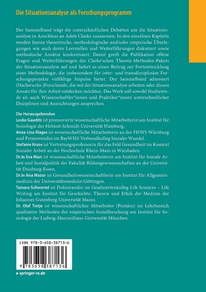 Produktbild: Die Situationsanalyse als Forschungsprogramm