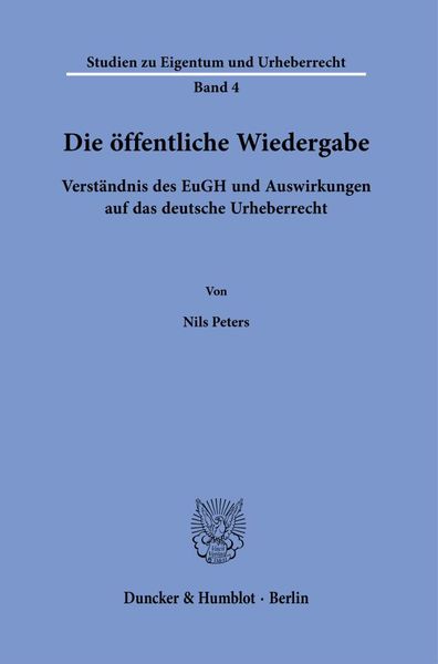 Produktbild: Die &ouml;ffentliche Wiedergabe.