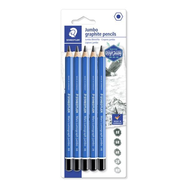 STAEDTLER Zeichenbleistift Mars Lumograph jumbo, 5er Set