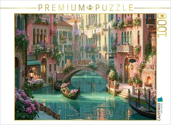 CALVENDO Puzzle Bella Europa - Venezianischer Kanal | 1000 Teile Lege-Größe 64x48cm Foto-Puzzle für glückliche Stunden