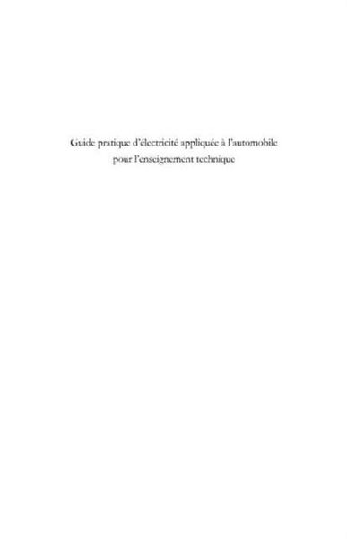 Produktbild: Guide pratique d'electricite appliquee a l'automobile pour l'enseignement technique