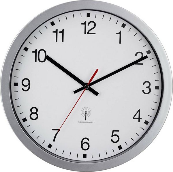 Produktbild: EuroTime 56831-07 Funk Wanduhr 30cm x 43mm Silber