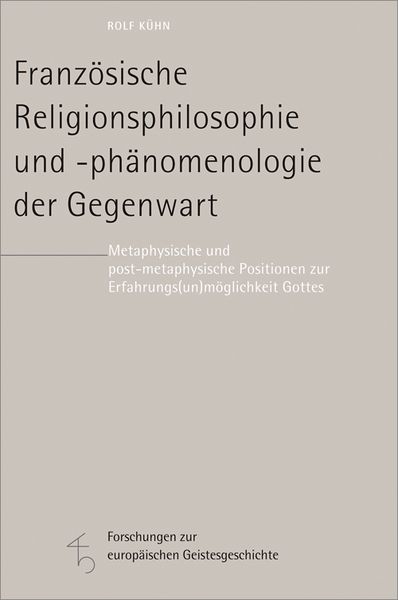 Produktbild: Franz&ouml;sische Religionsphilosophie und -ph&auml;nomenologie der Gegenwart