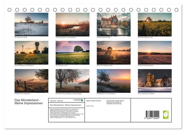Produktbild: Das M&uuml;nsterland - Meine Impressionen (Tischkalender 2026 DIN A5 quer), CALVENDO Monatskalender