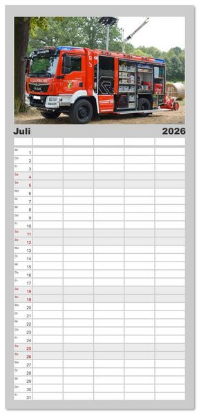 Produktbild: Familienplaner 2026 - Einsatzfahrzeuge aus Sachsen und Sachsen-Anhalt mit 5 Spalten (Wandkalender, 21 x 45 cm) CALVENDO