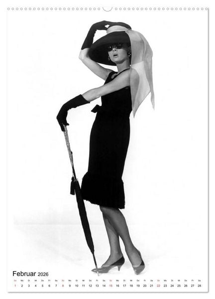 Produktbild: Hollywood-Diva - Audrey Hepburn (hochwertiger Premium Wandkalender 2026 DIN A2 hoch), Kunstdruck in Hochglanz