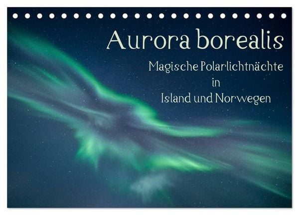 Produktbild: Aurora borealis - Magische Polarlichtn&auml;chte in Island und Norwegen (Tischkalender 2026 DIN A5 quer), CALVENDO Monatskalender