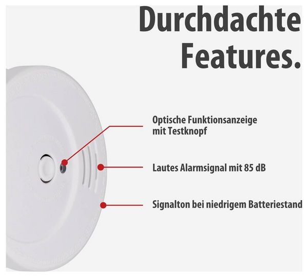 Produktbild: Brennenstuhl RM C 9010 Rauchwarnmelder batteriebetrieben (&Oslash; x H) 100 mm x 35 mm