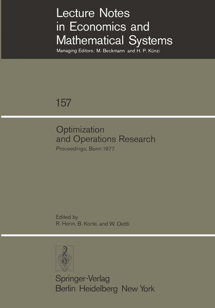 Produktbild: Optimization and Operations Research