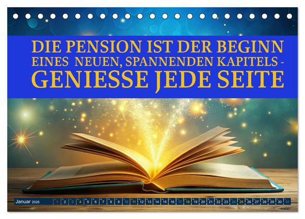 Produktbild: Ruhestand - das Leben neu entdecken (Tischkalender 2026 DIN A5 quer), CALVENDO Monatskalender