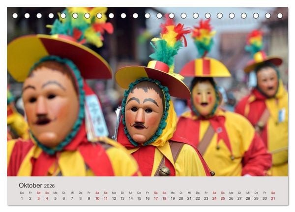 Produktbild: Narri 2026 Bilder der Schw&auml;bisch-Alemannischen Fasnet (Tischkalender 2026 DIN A5 quer), CALVENDO Monatskalender