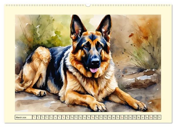 Produktbild: German Shepherds - classics around the globe (High Quality Premium Wall Calendar 2026 DIN A2 landscape),CALVENDO 12 Month Wall Calendar