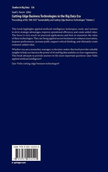 Produktbild: Cutting-Edge Business Technologies in the Big Data Era