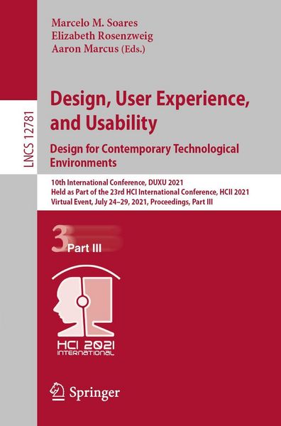Produktbild: Design, User Experience, and Usability: Design for Contemporary Technological Environments