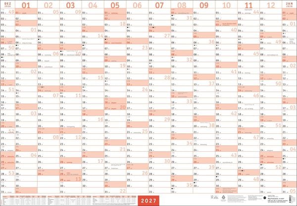 Produktbild: Mega-Posterplaner, rot 2027
