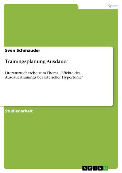Produktbild: Trainingsplanung Ausdauer
