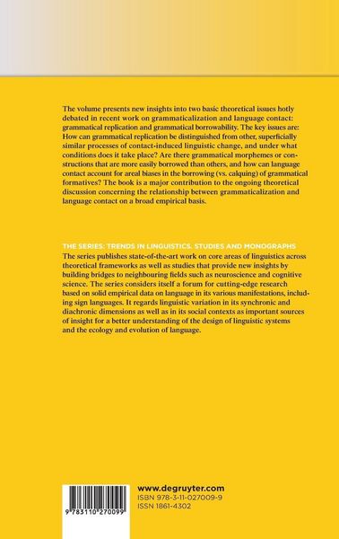 Produktbild: Grammatical Replication and Borrowability in Language Contact