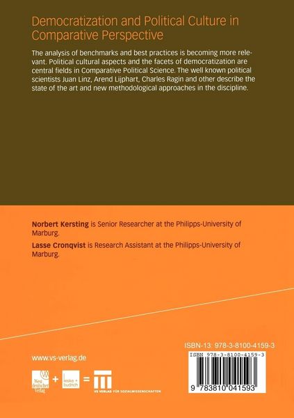 Produktbild: Democratization and Political Culture in Comparative Perspective
