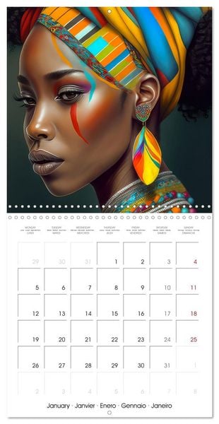 Produktbild: Women from Africa - Portraits in the style of African culture (Wall Calendar 2026 12 &times; 12 Inch) CALVENDO 12 Month Wall Calendar