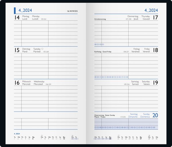 Produktbild: Brunnen Taschenkalender9x15cm 2S/1W gr&uuml;n