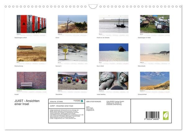 Produktbild: JUIST - Ansichten einer Insel (Wandkalender 2026 DIN A3 quer), CALVENDO Monatskalender