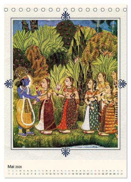 Produktbild: Indische Miniaturen (Tischkalender 2026 DIN A5 hoch), CALVENDO Monatskalender