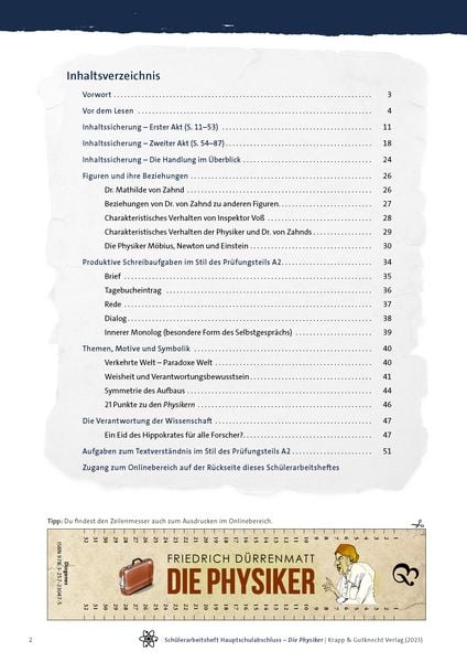 Produktbild: Die Physiker &ndash; Friedrich D&uuml;rrenmatt &ndash; Sch&uuml;lerarbeitsheft &ndash; Hauptschule