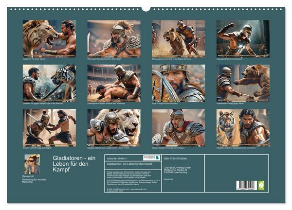 Produktbild: Gladiatoren - ein Leben f&uuml;r den Kampf (Wandkalender 2026 DIN A2 quer), CALVENDO Monatskalender