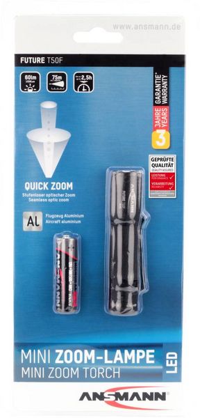 Produktbild: Ansmann T50F LED Taschenlampe batteriebetrieben 60lm 2.5h 60g