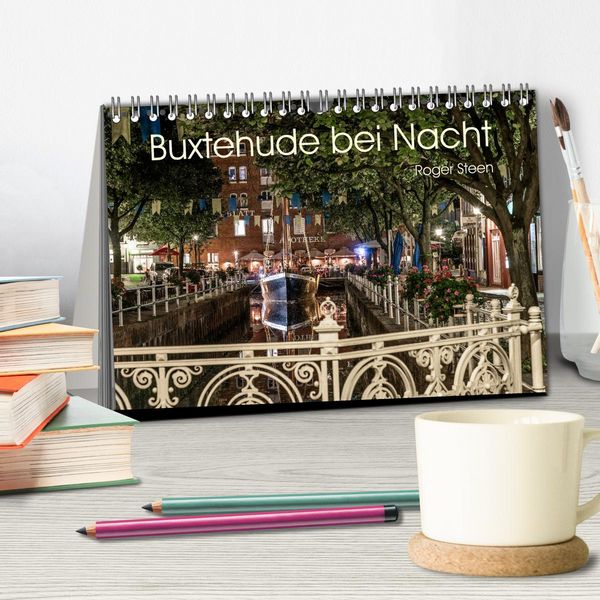 Produktbild: Buxtehude bei Nacht (Tischkalender 2026 DIN A5 quer), CALVENDO Monatskalender