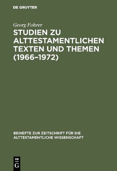 Produktbild: Studien zu alttestamentlichen Texten und Themen (1966&ndash;1972)