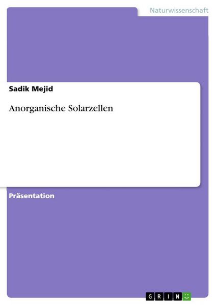 Produktbild: Anorganische Solarzellen