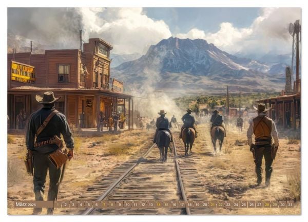 Produktbild: Wilder Westen - Cowboys in Aktion (Wandkalender 2026 DIN A3 quer), CALVENDO Monatskalender